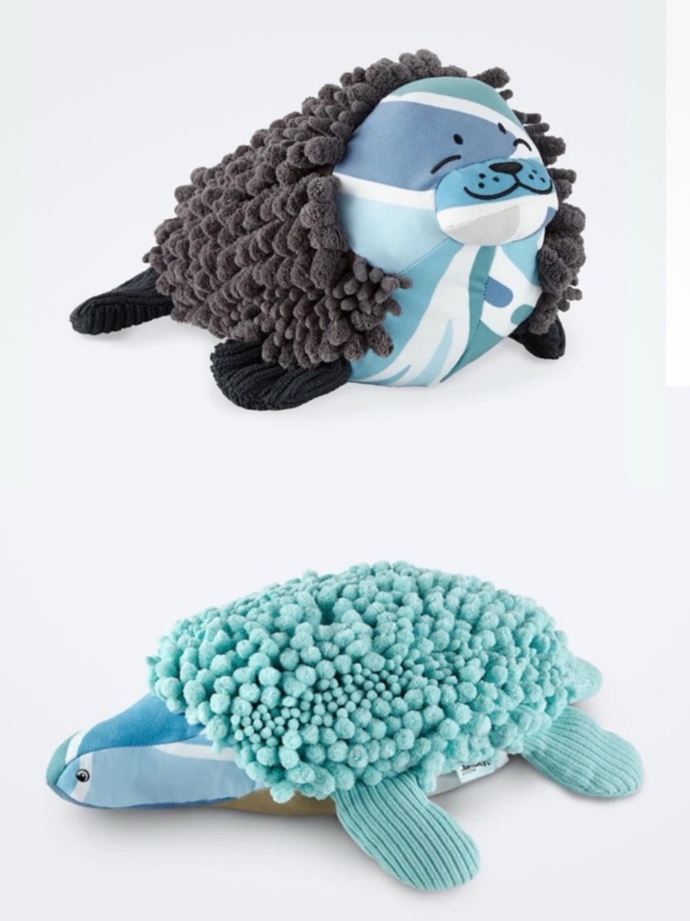 Norwex Chenille Pet Stuffed Animal Bundle Sea Turtle & Seal New without Tag